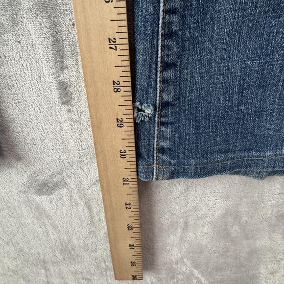 7 For All Mankind Jeans Womens 30 Flare Stretch Denim Distressed Made in USA - Picture 14 of 16